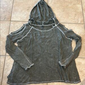 Rebellion Olive Green Hooded Sweatshirt Relaxed Fit